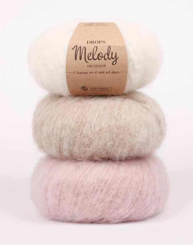 DROPS Melody 71% alpaka, 25% merino vilna, 4% poliamidas 50 gr/140 m