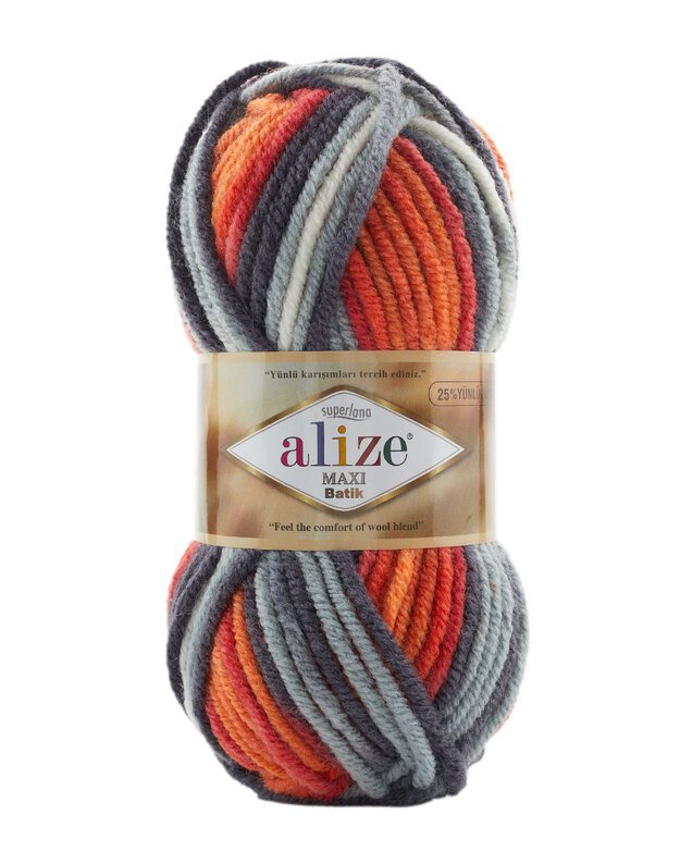 Alize Superlana Maxi Batik 100 gr/100 m 25% vilna 75 % akrilanas