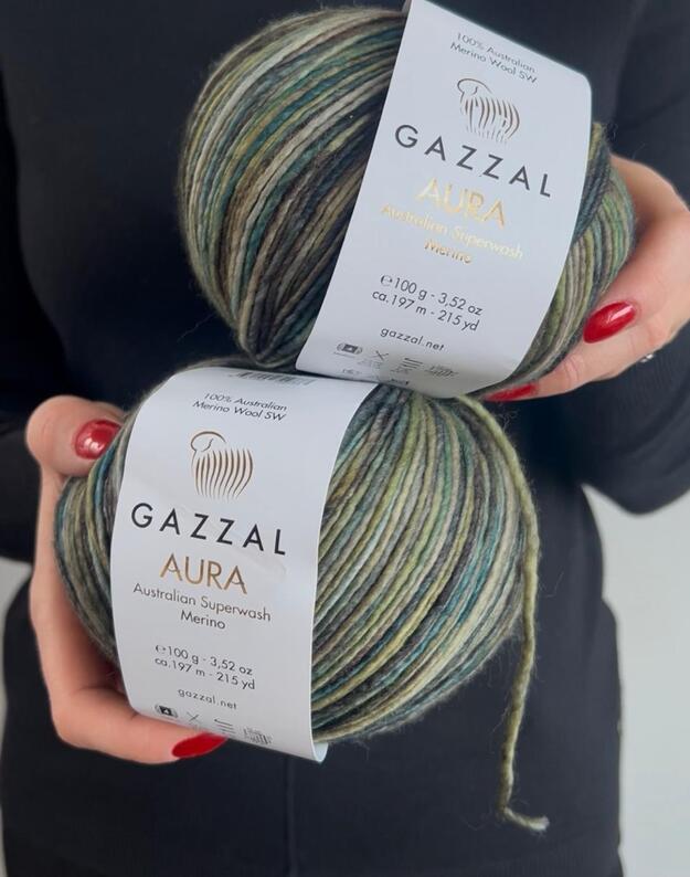 Gazzal AURA 100 % australijos merino vilna superwash 100gr/197 m