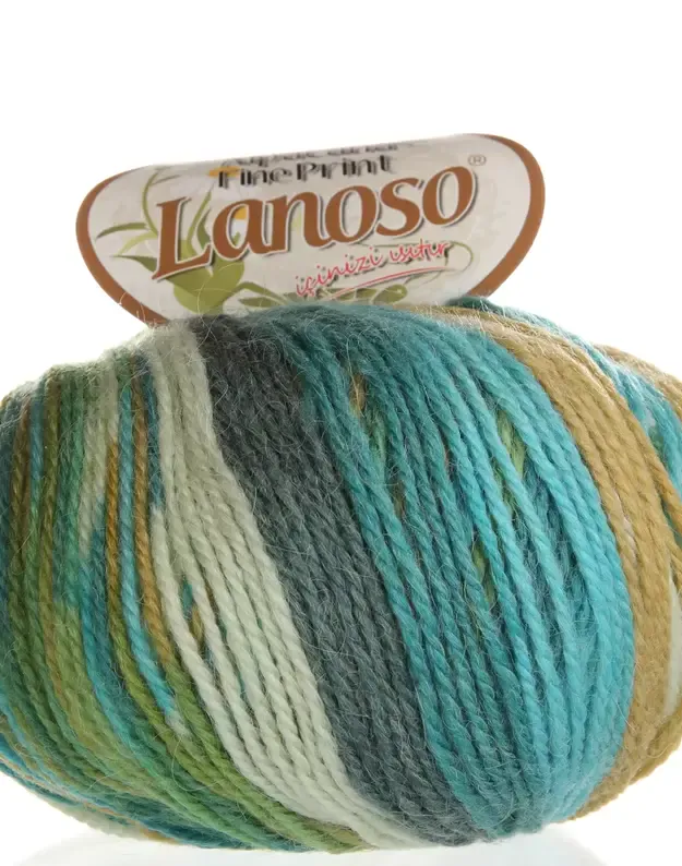 Lanoso Alpacana Fine Print 45% vilna, 40% akrilanas, 25% alpakų vilna 100 gr/220m