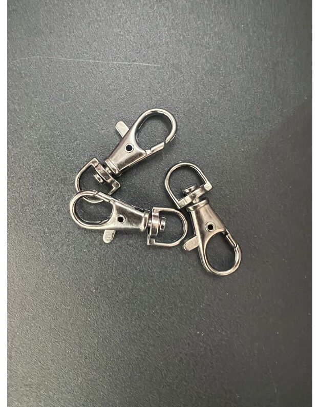 Metalinis karabinas 10mm sidabro spalvos metalas, 1 vnt