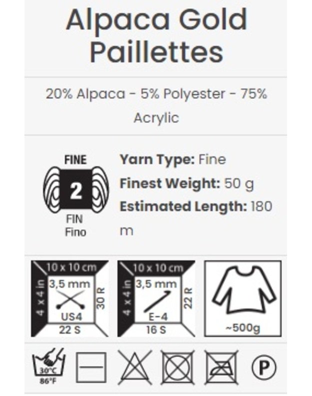 YARNART ALPACA GOLD PAILLETTES 9303 šviesiai pilka