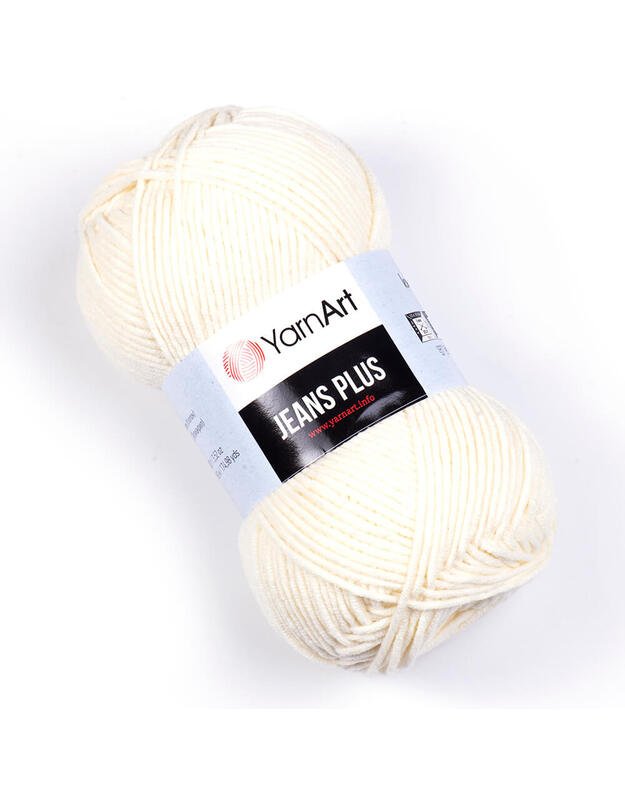 YarnArt Jeans PLUS 03 balta kreminė