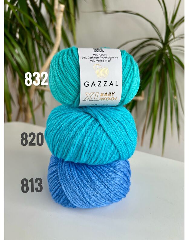 GAZZAL BABY WOOL XL 832 akvamarinas