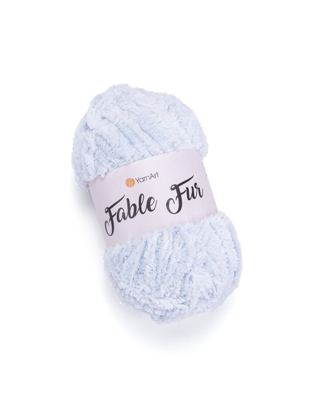 YARNART FABLE FUR 971 šviesi pilkšvai melsva
