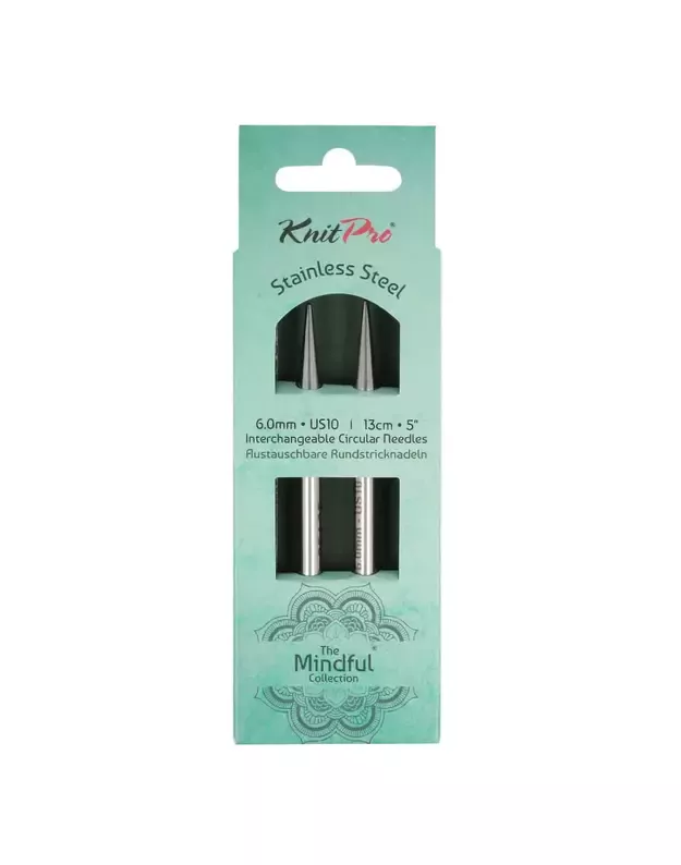 KnitPro Mindful prisukami metaliniai virbalai 13 CM