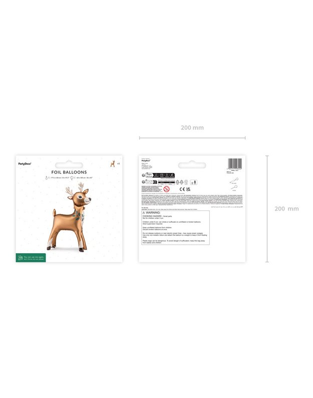 Pastatomas folinis balionas Elnias Renifer 77 cm x 118 cm 1