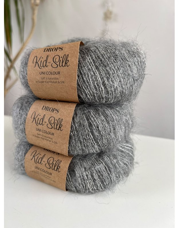 DROPS Kid-Silk 75 plieno pilka
