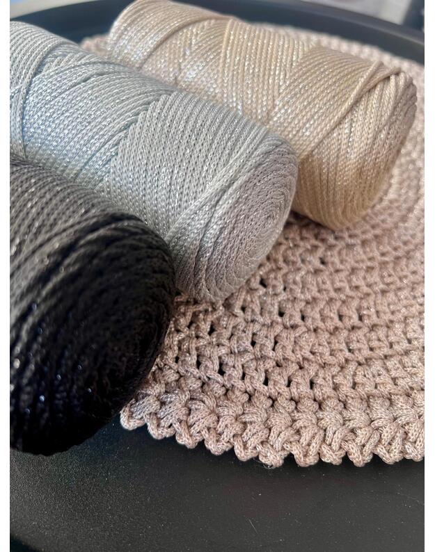 Macrame PP 4mm silver biežinė 1