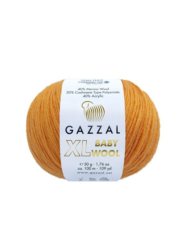 GAZZAL BABY WOOL XL 837 ryški oranžinė