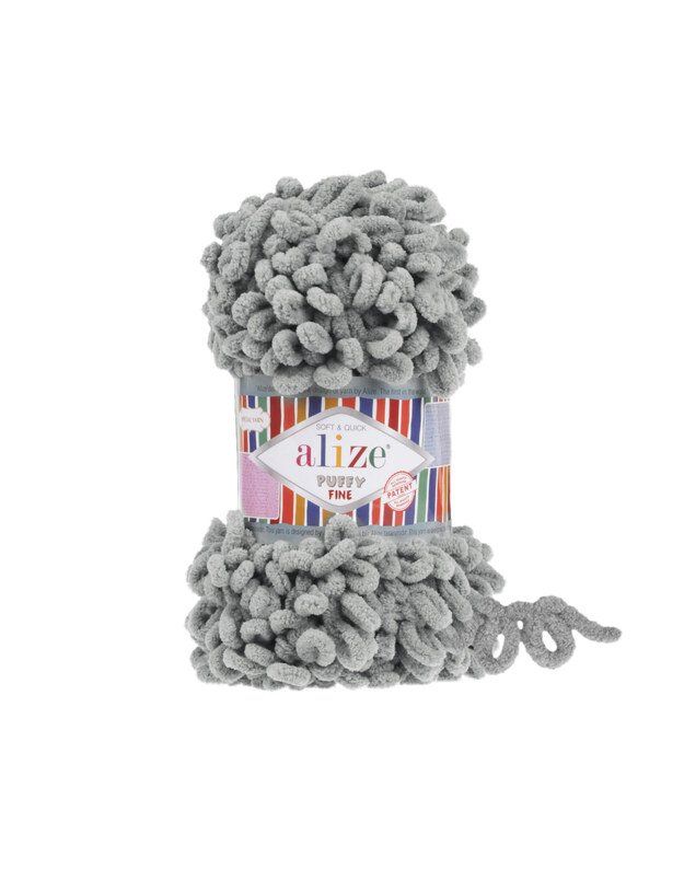 ALIZE PUFFY FINE  302 akmens pilka