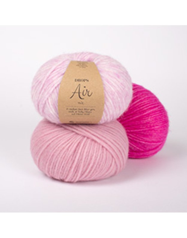 DROPS Air 08 rožinė mix 1