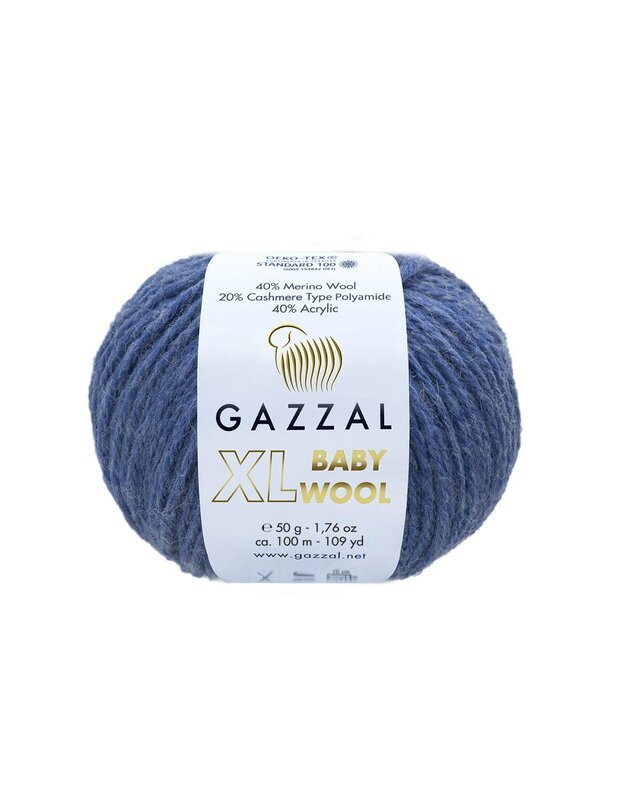 GAZZAL BABY WOOL XL 844 jeans mėlyna