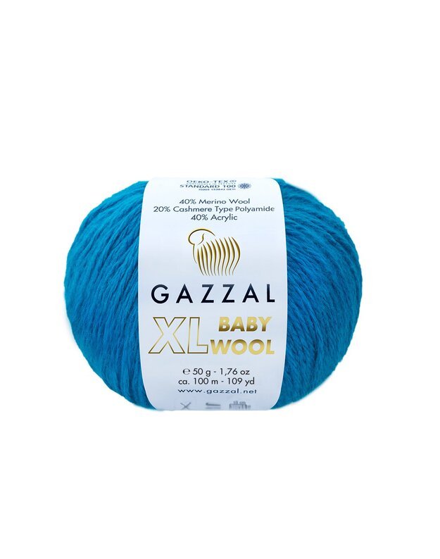 GAZZAL BABY WOOL XL 822 jūros bangos melsva