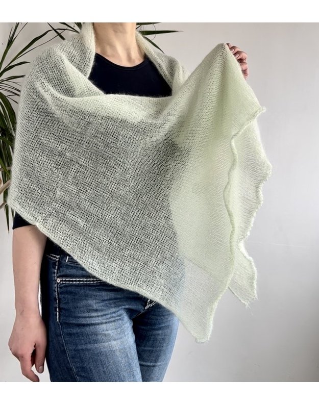 Megzta skraistė SIlk mohair šviesi pistacijų