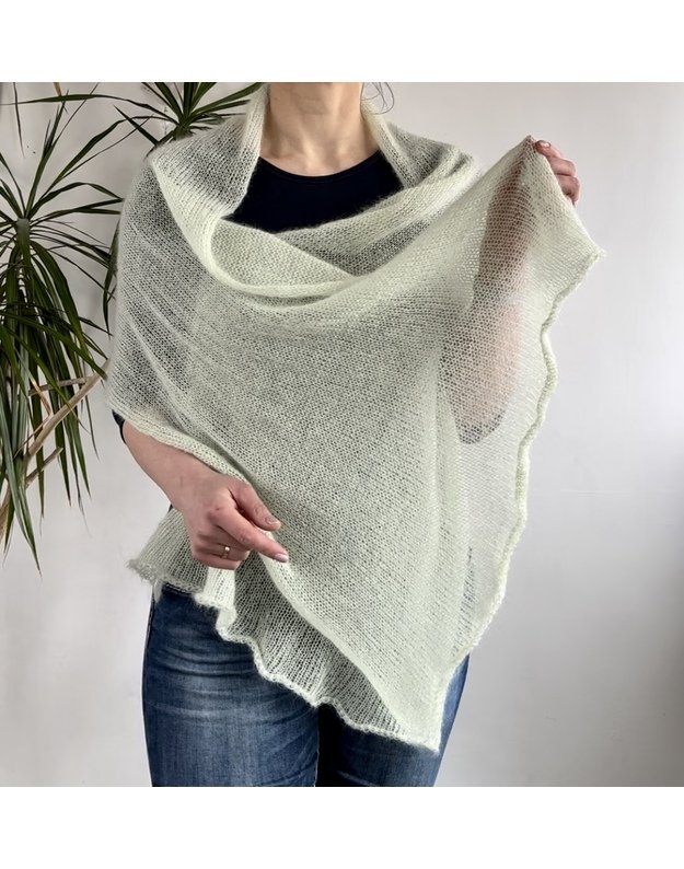 Megzta skraistė SIlk mohair šviesi pistacijų