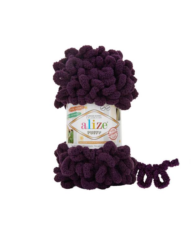 Alize Puffy 986 tamsi violetinė