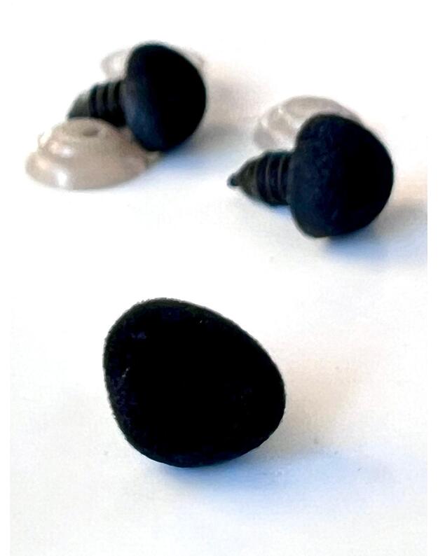 Saugios velvetinės nosytės žaislams trikampinės JUODOS