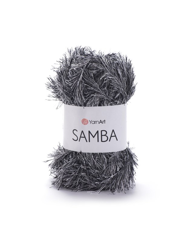 YarnArt SAMBA K-64 juoda su balta 1