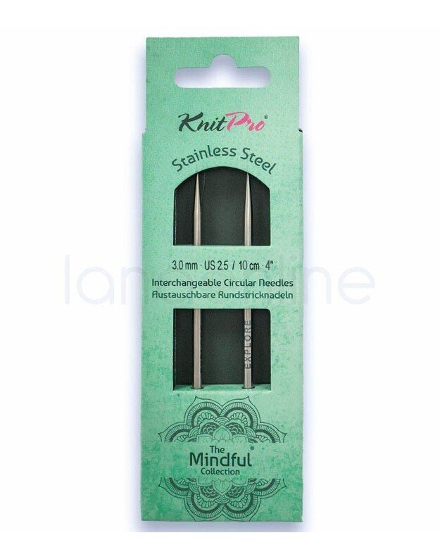 KnitPro Mindful prisukami metaliniai virbalai 10 CM