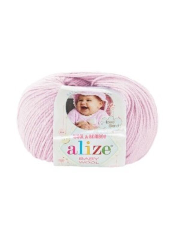 Alize BABY Wool mezgimo siūlai - 275 levandų pudros