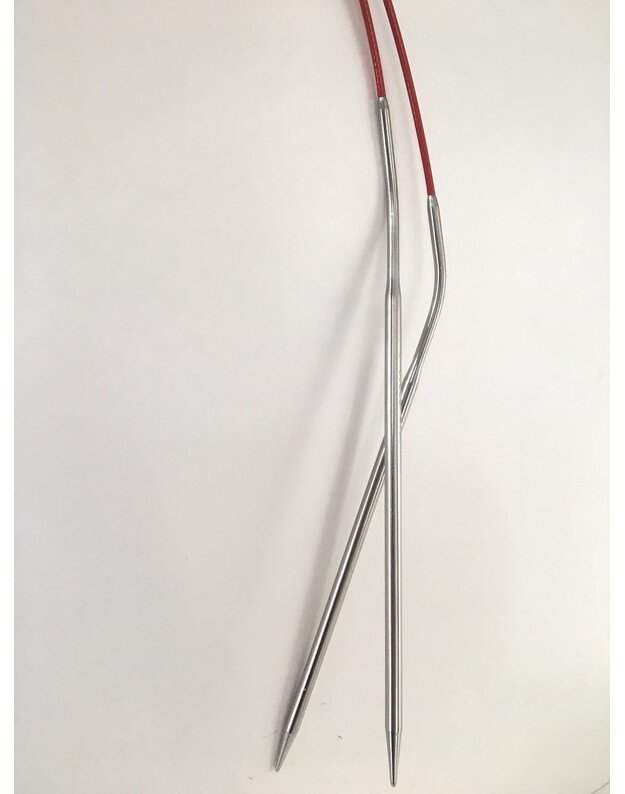 ChiaoGoo KNIT RED ergonominiai virbalai su valu 80 cm
